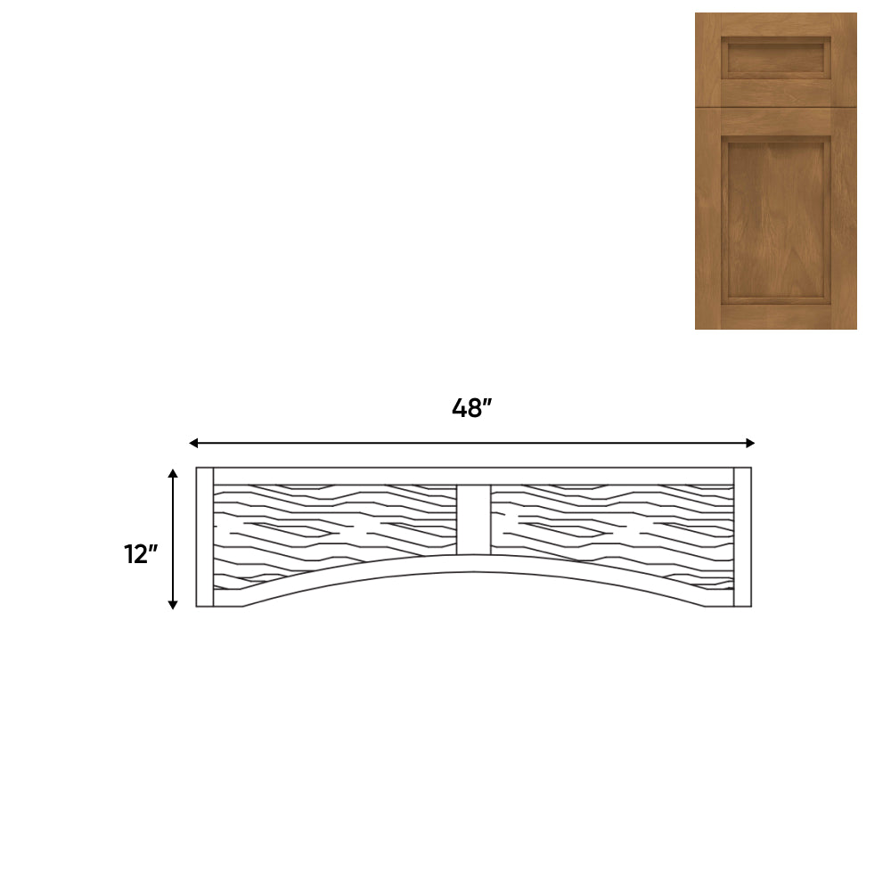 RTA - Havana Cafe - 48"W x 12"H - Valance (Raised Wood Panel) - 48"W x 12"H - HAC-VAD48