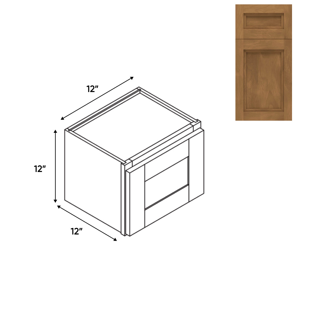 RTA - Havana Cafe - 12"W - Stack Up Wall Cabinet with Glass Door - 12"W x 12"H x 12"D - HAC-W1212GD