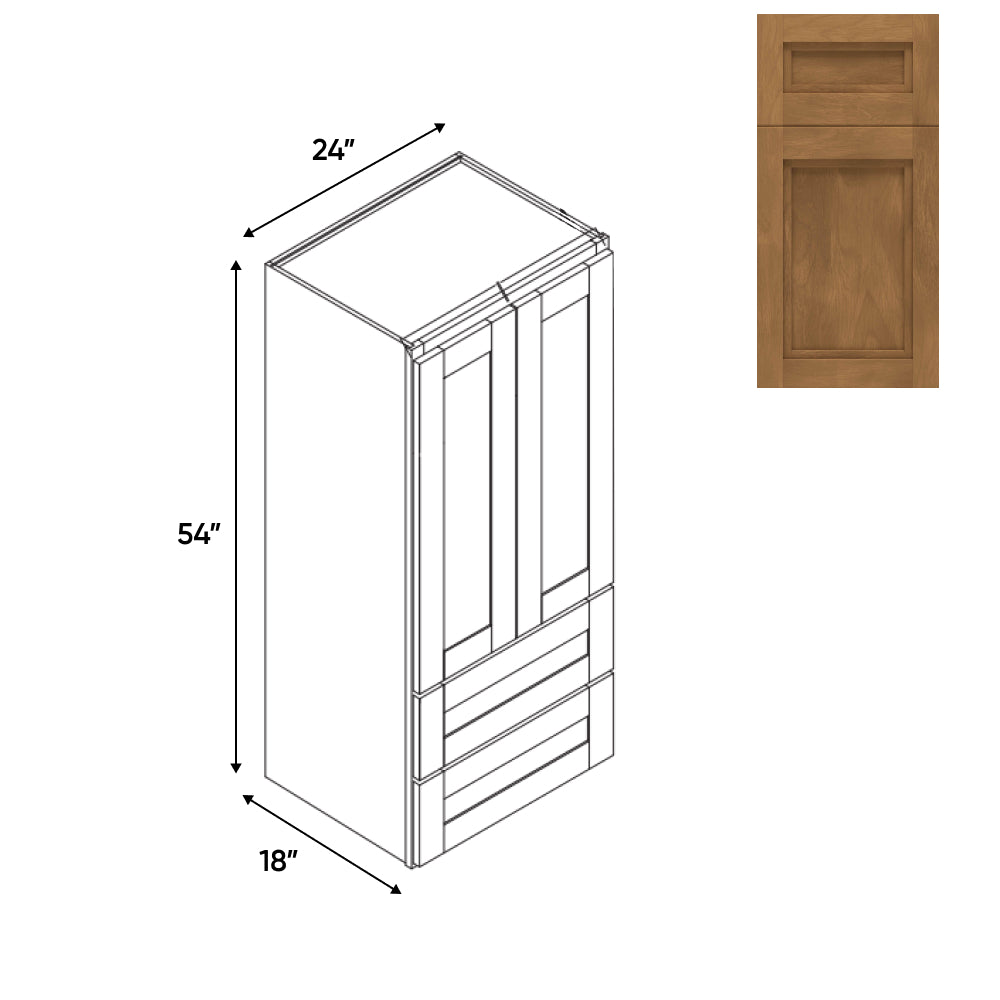 RTA - Havana Cafe - Wall Pantry Drawer Cabinet - 24"W x 54"H x 18"D - HAC-WPDC245418