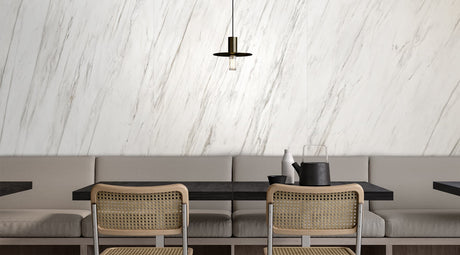 12 x 24 in Majesto Calacatta Cremo Honed Rectified Colorsync Porcelain Tile installed