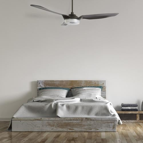 Icebreaker Black/Black 3 Blade Smart Ceiling Fan with Dimmable LED Light Kit Works with Remote Control, Wi-Fi apps and Voice control via Google Assistant/Alexa/Siri