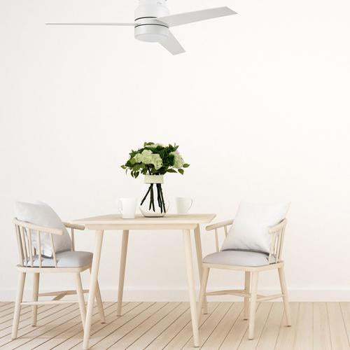 Ranger 52" In. White/White 3 Blade Smart Ceiling Fan with LED Light Kit Works with Wall control, Wi-Fi apps and Voice control via Google Assistant/Alexa/Siri