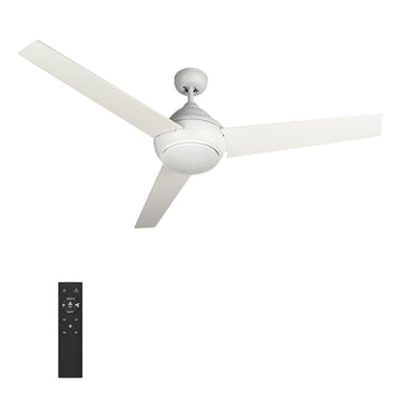 KENDRICK 52" In. White/White 3 Blade Smart Ceiling Fan with LED Light Kit Works with LED Light Kit & Remote Control