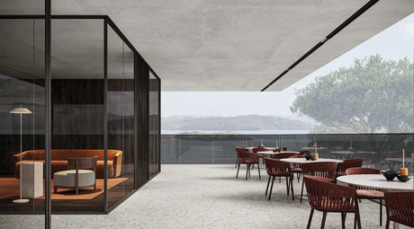 12 x 24 in Majesto Ceppo di Gre Organic Matte Rectified Colorsync Porcelain Tile installed