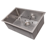 ZLINE 27 in. Meribel Undermount Single Bowl Stainless Steel Kitchen Sink with Bottom Grid (SRS-27)