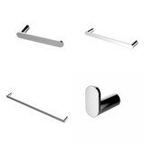 Ivanees 4-Piece Bathroom Accessories Set in Chrome Finish – Stainless Steel Robe Hook, Towel Ring, Toilet Paper Holder & Towel Bar