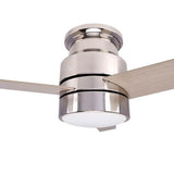 Ranger 52" In. Silver/Wood 3 Blade Smart Ceiling Fan with LED Light Kit Works with Wall control, Wi-Fi apps and Voice control via Google Assistant/Alexa/Siri