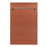 ZLINE 18 in. Dishwasher Panel in Copper with Traditional Handle (DP-C-H-18)