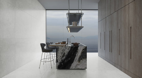 12 x 24 in Majesto Crystal Bianco Polished Rectified Colorsync Porcelain Tile installed