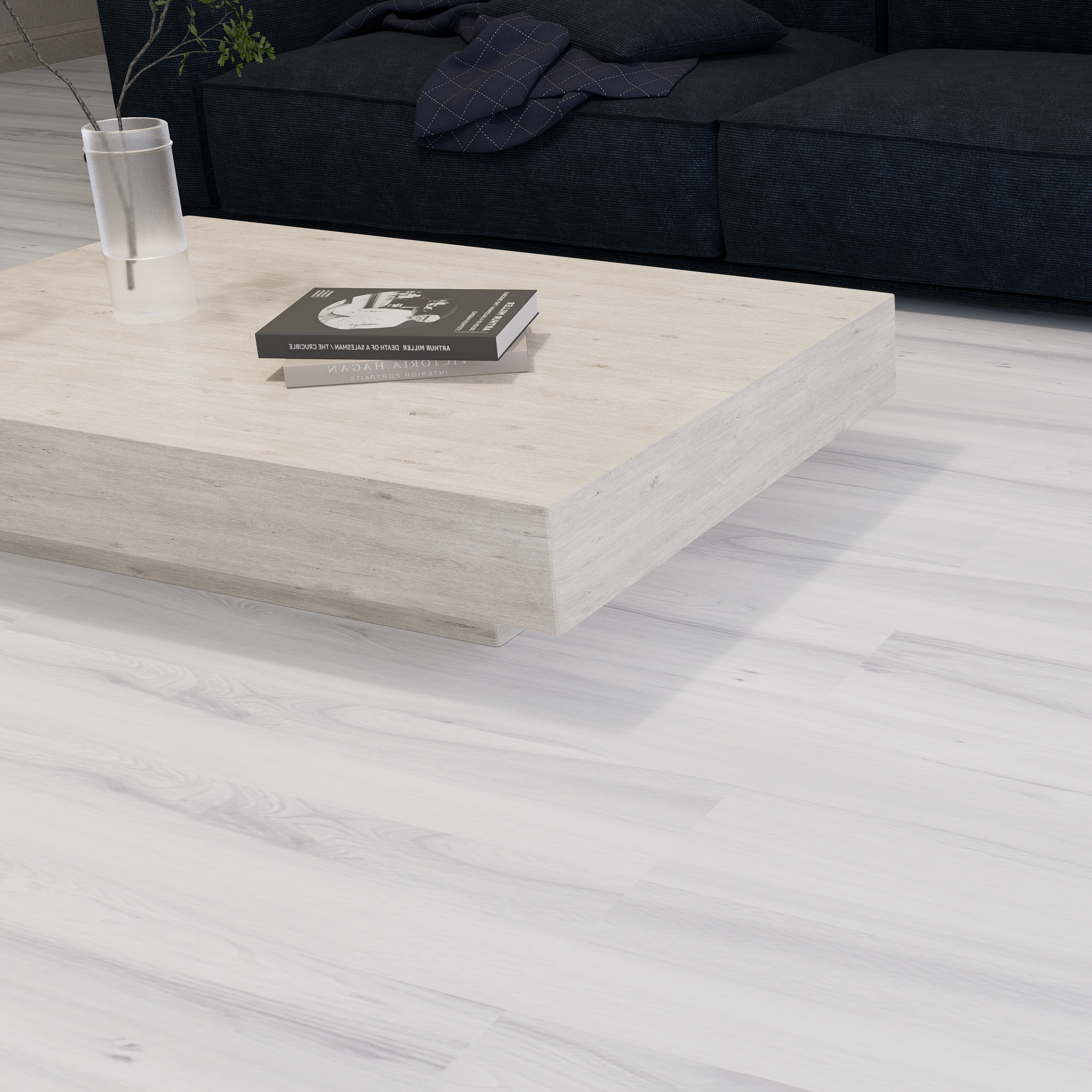 BOSCO LIGHT GREY 8 in. x 48 in. x 8.5 mm MATT Marble Look Tile - Porcelain Floor and Wall Tile (15.07 Sqft/Box)