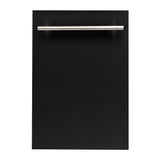 ZLINE 18 in. Dishwasher Panel in Black Matte with Modern Handle (DP-BLM-H-18)