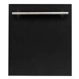 ZLINE 24 in. Top Control Dishwasher with Black Matte Panel and Modern Style Handle, 52dBa (DW-BLM-H-24)