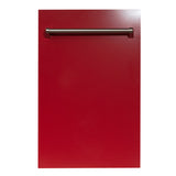 ZLINE 18 in. Dishwasher Panel in Red Gloss with Traditional Handle (DP-RG-18)