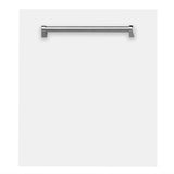 ZLINE 24 in. Top Control Dishwasher with Matte White Panel and Traditional Style Handle, 52dBa (DW-WM-24)