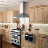 48" ZLINE CrownSound™Ducted Vent Wall Mount Range Hood in Stainless Steel with Built-in Bluetooth Speakers (KL2CRN-BT-48)