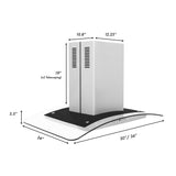 ZLINE 30" Convertible Vent Island Mount Range Hood in Stainless Steel & Glass (GL5i-30)