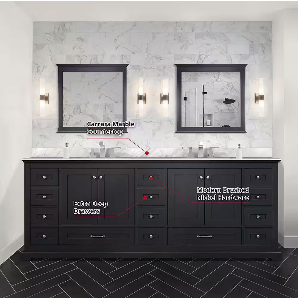 Dukes 84 Espresso Bathroom Vanity Cabinet With Sink Top