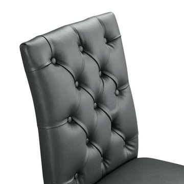 Duchess Button Tufted Vegan Leather Dining Chair