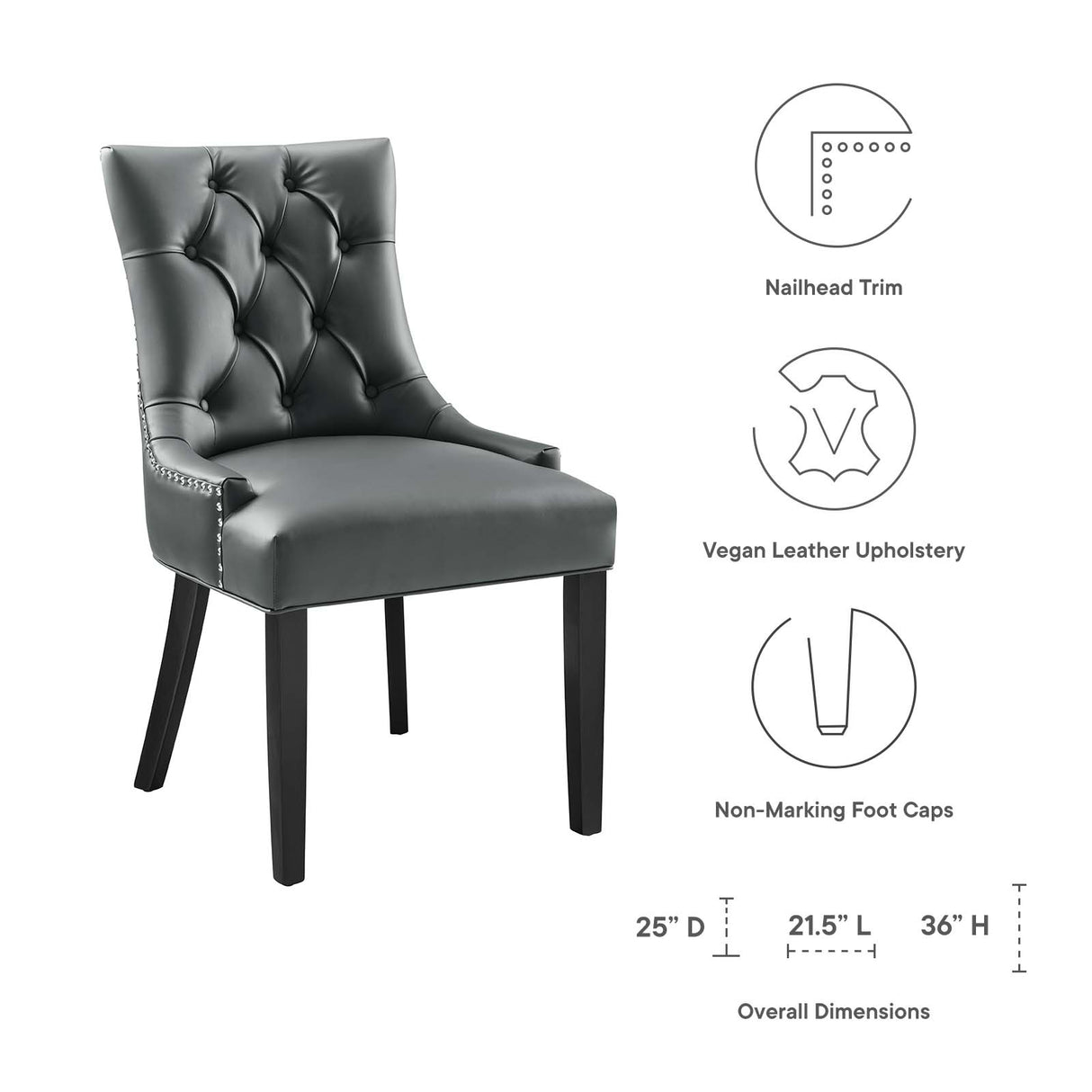 Regent Dining Side Chair Vinyl Set of 2