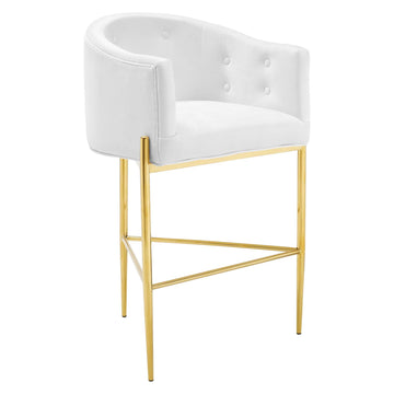 Savour Tufted Performance Velvet Bar Stool