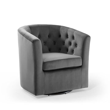 Prospect Tufted Performance Velvet Swivel Armchair