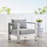 Shore Sunbrella Fabric Aluminum Outdoor Patio Armchair
