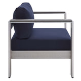 Shore Sunbrella Fabric Aluminum Outdoor Patio Armchair