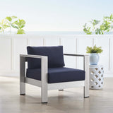 Shore Sunbrella Fabric Aluminum Outdoor Patio Armchair