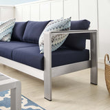 Shore Sunbrella Fabric Aluminum Outdoor Patio Sofa