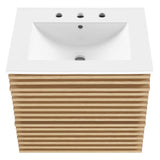 Render 24 In. Floating Bathroom Vanity with Ceramic Sink Top & Soft Closing Drawers