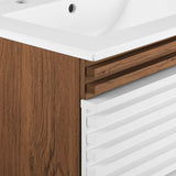 Render 24 In. Floating Bathroom Vanity with Ceramic Sink Top & Soft Closing Drawers