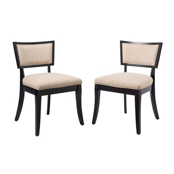 Pristine Upholstered Fabric Dining Chairs - Set of 2