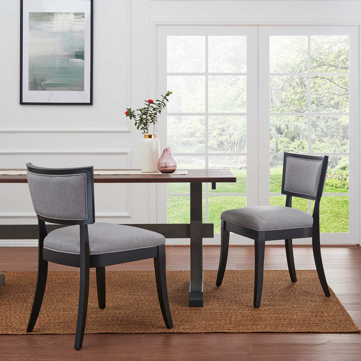 Pristine Upholstered Fabric Dining Chairs - Set of 2