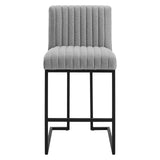 Indulge Channel Tufted Fabric Counter Stool