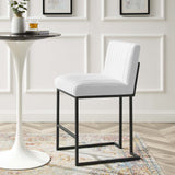 Indulge Channel Tufted Fabric Counter Stool