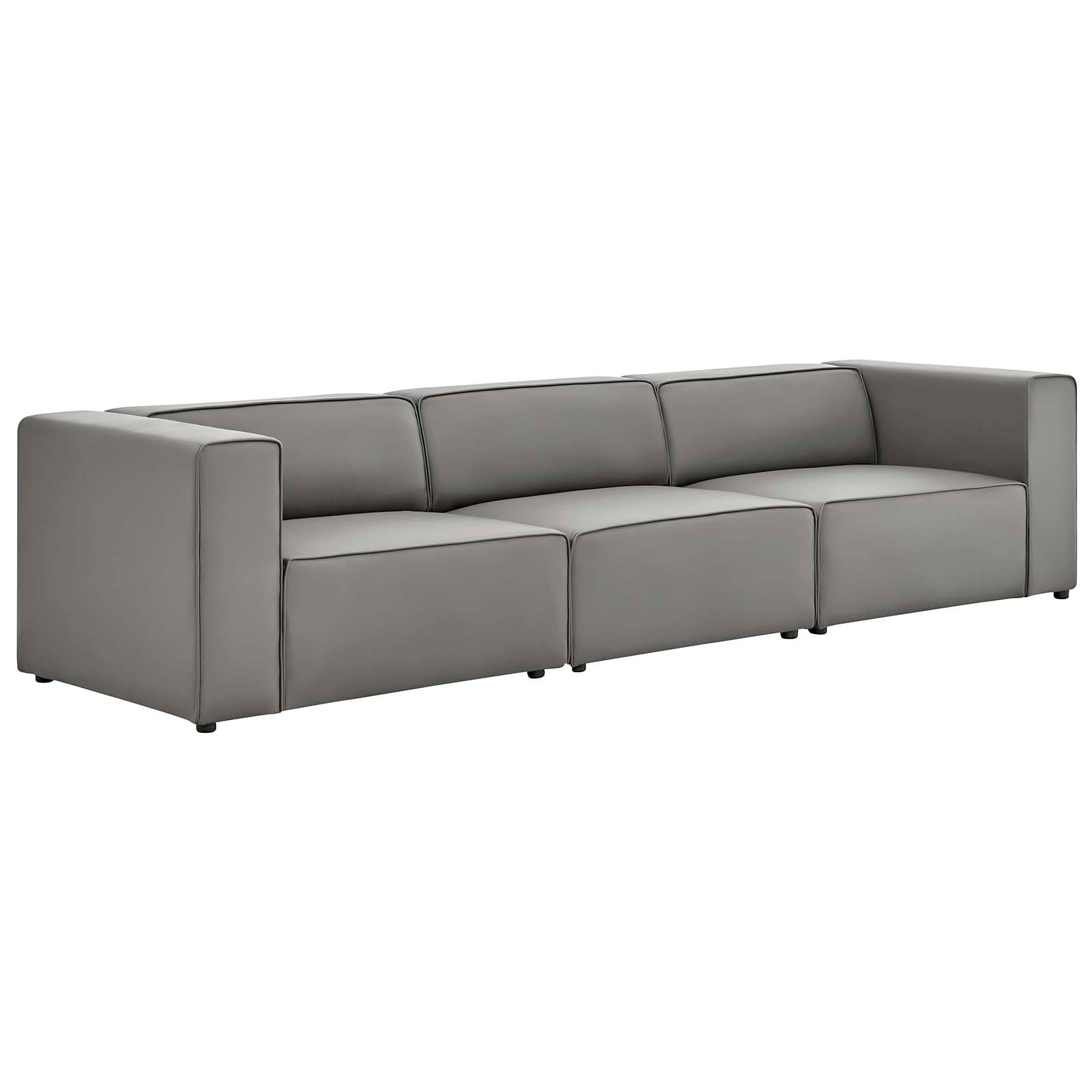 Mingle Vegan Leather 3-Piece Sectional Sofa