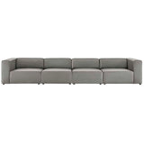 Mingle Vegan Leather 4-Piece Sectional Sofa