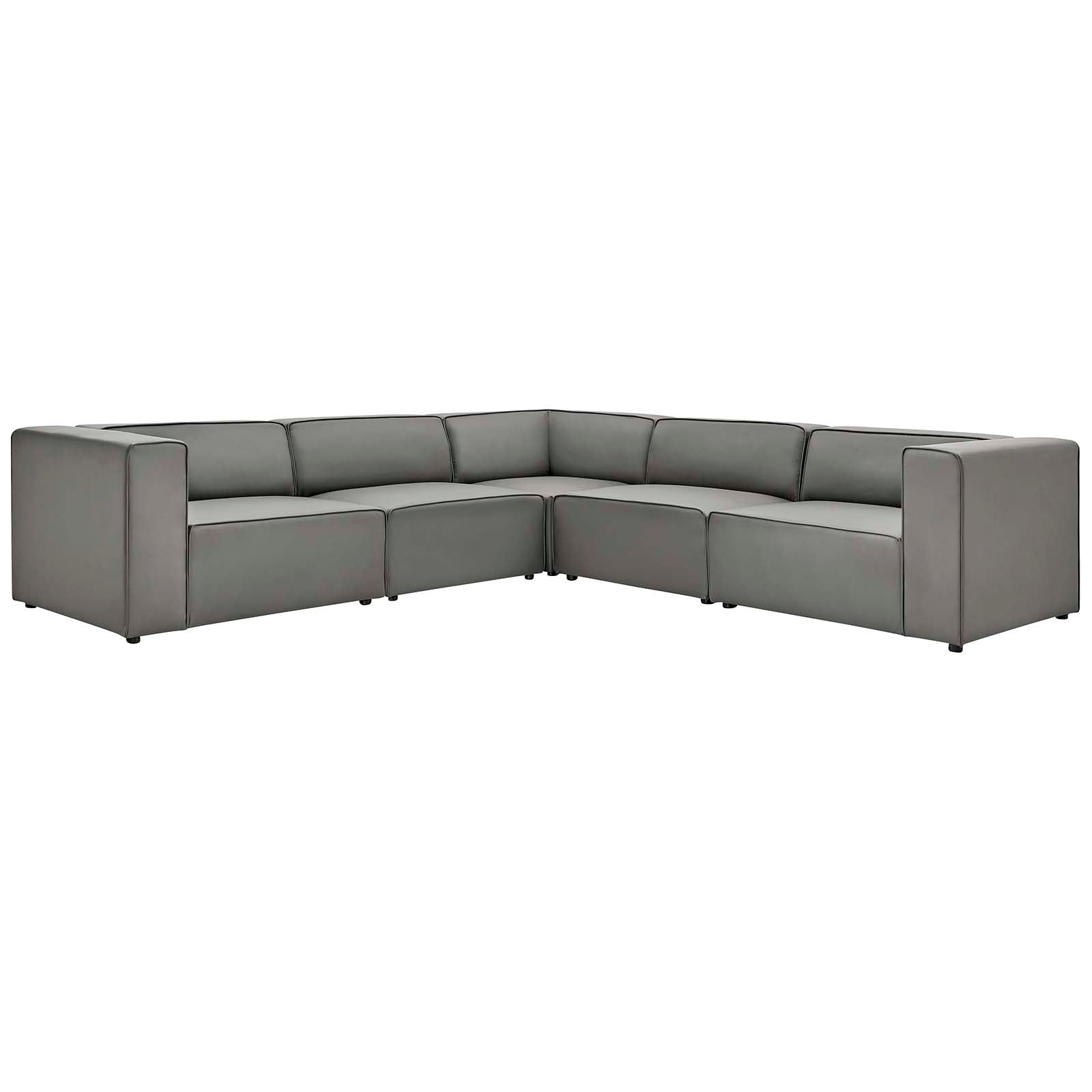 Mingle Vegan Leather 5-Piece Sectional Sofa