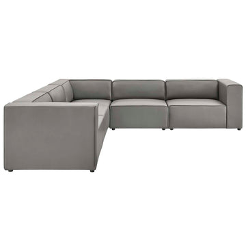 Mingle Vegan Leather 5-Piece Sectional Sofa