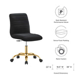 Ripple Armless Performance Velvet Office Chair