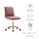 Ripple Armless Performance Velvet Office Chair