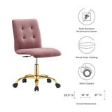 Prim Armless Performance Velvet Office Chair