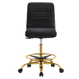 Ripple Armless Performance Velvet Drafting Chair