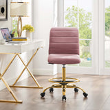 Ripple Armless Performance Velvet Drafting Chair