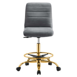 Ripple Armless Performance Velvet Drafting Chair