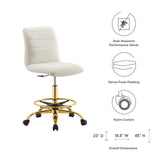 Ripple Armless Performance Velvet Drafting Chair