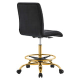 Prim Armless Performance Velvet Drafting Chair