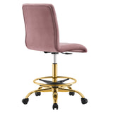 Prim Armless Performance Velvet Drafting Chair