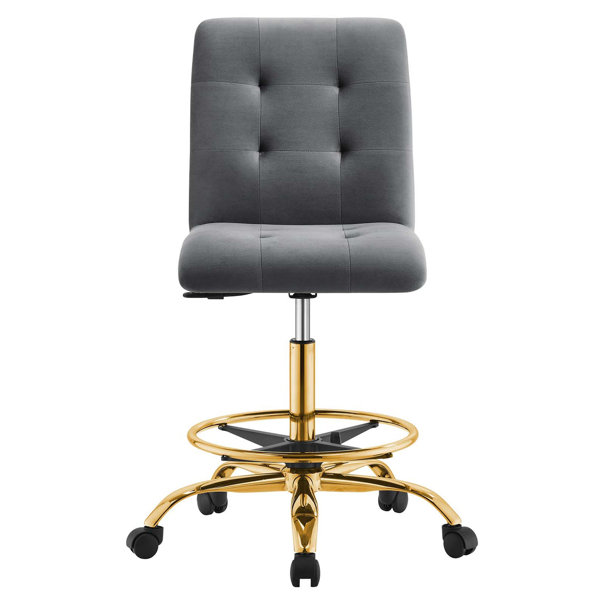 Prim Armless Performance Velvet Drafting Chair