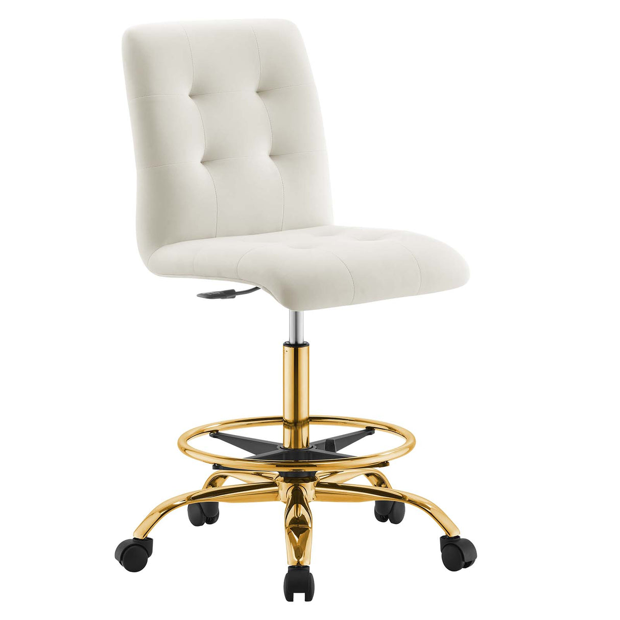 Prim Armless Performance Velvet Drafting Chair